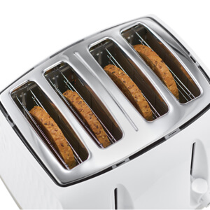 Russell Hobbs Honeycomb White 4 Slice Toaster